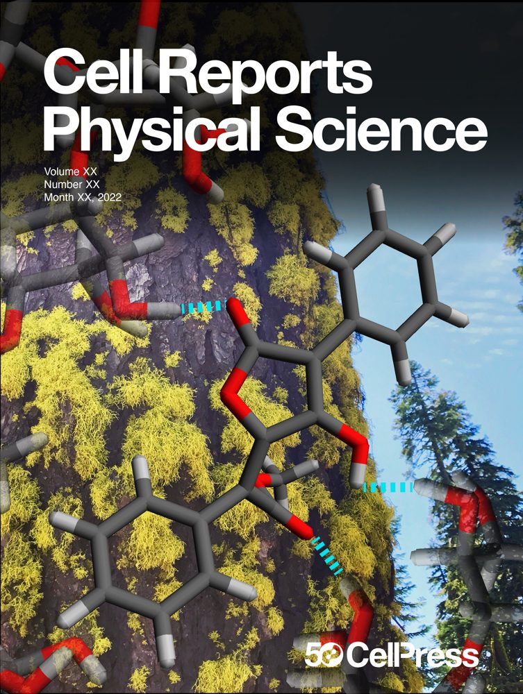 Cell Reports Physical Science cover featuring lichen and polysaccharide structures